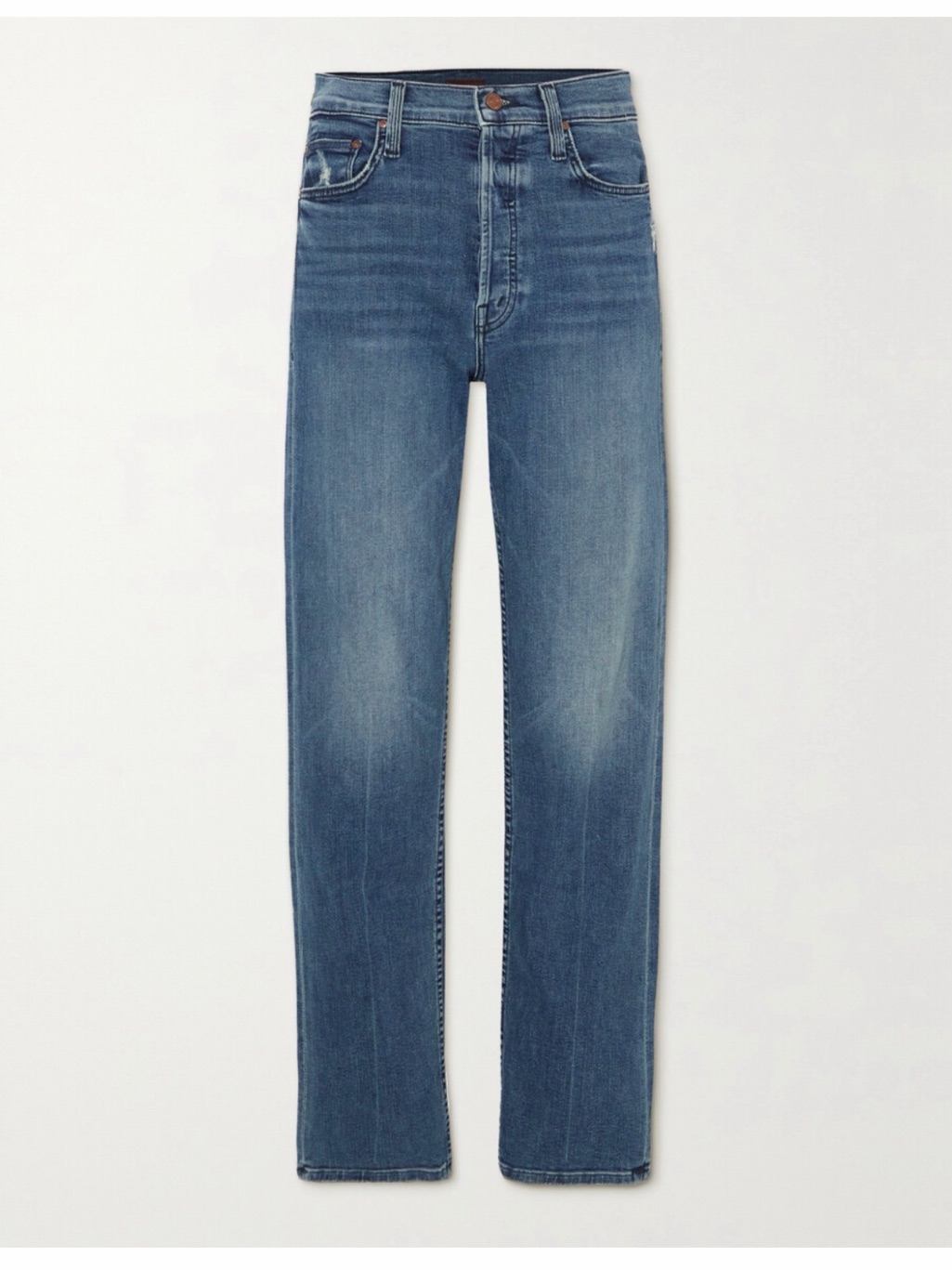 Mother Tomcat Hover Straight-Leg Jeans In Mid Blue Wash Size 29